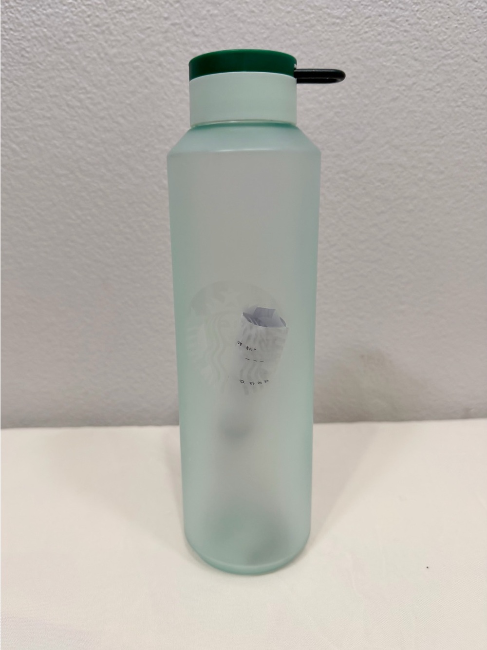 NWT Starbucks Water Bottle Mint Green Frosted Tritan Base Finger Loop 24oz